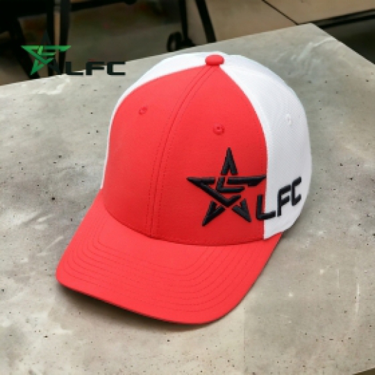 MŨ LƯỠI TRAI LFC ĐỎ TRẮNG THÊU NGÔI SAO BÍT ĐUÔI