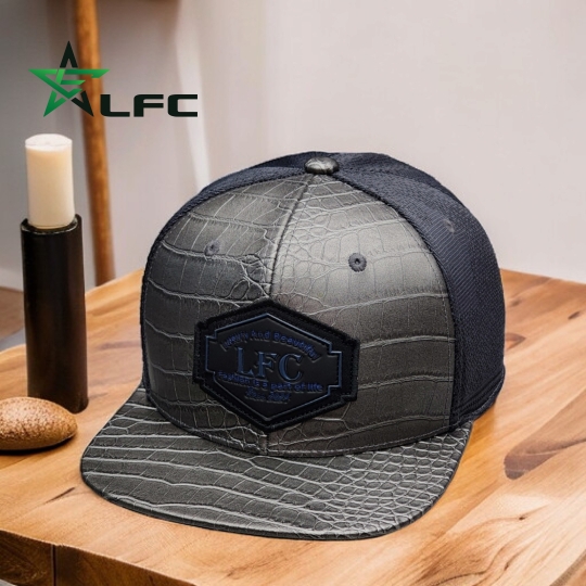 NÓN SNAPBACK LFC CHẤT LIỆU DA ÉP VÂN CÁ SẤU LOGO DA